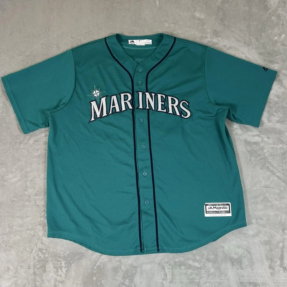 Robinson Cano #22 Seattle Mariners Stitched Majestic MLB Mens XL Jersey Teal